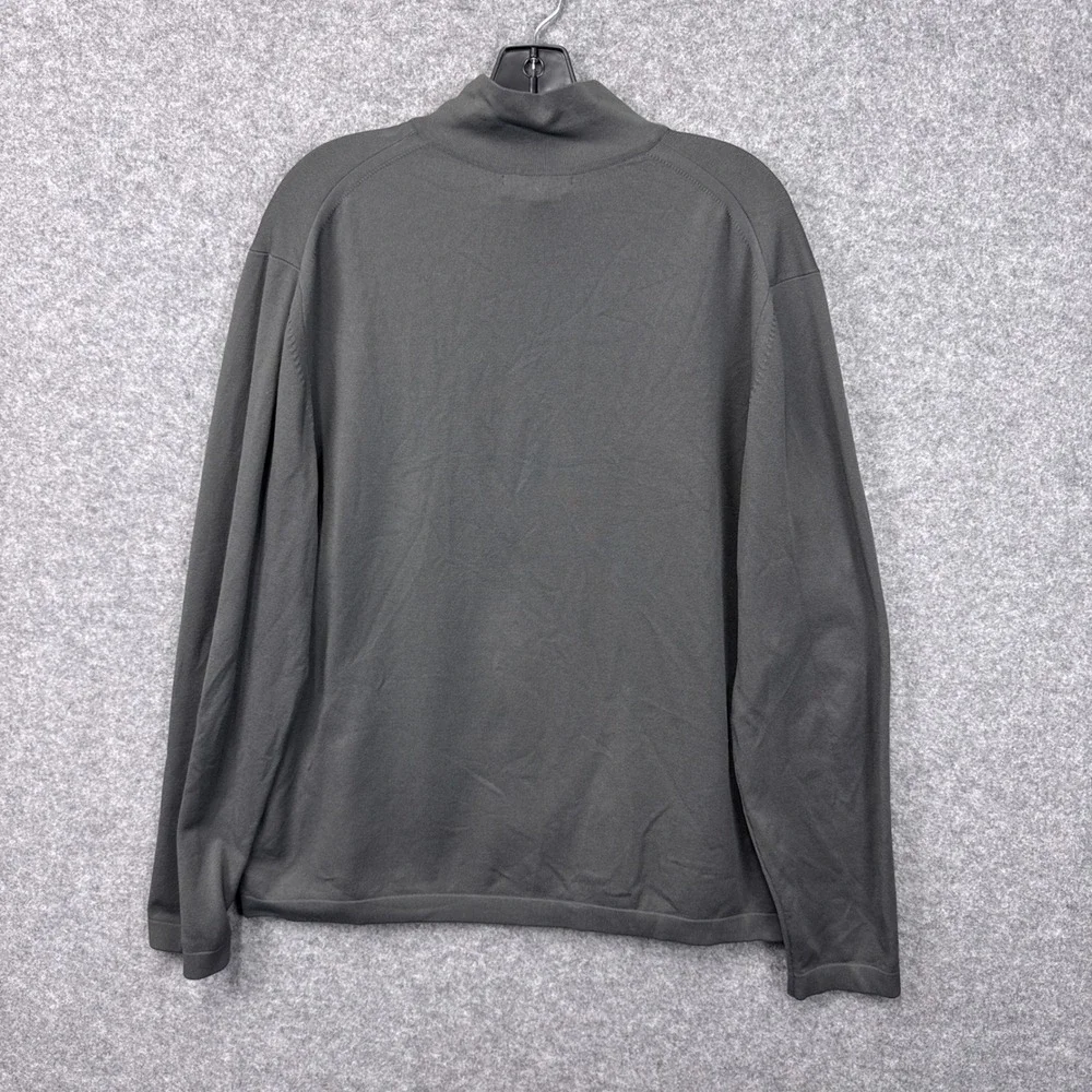 Banana Republic Quarter Zip Sweater XL Dark Gray Olefin Nylon Mock Neck Pullover